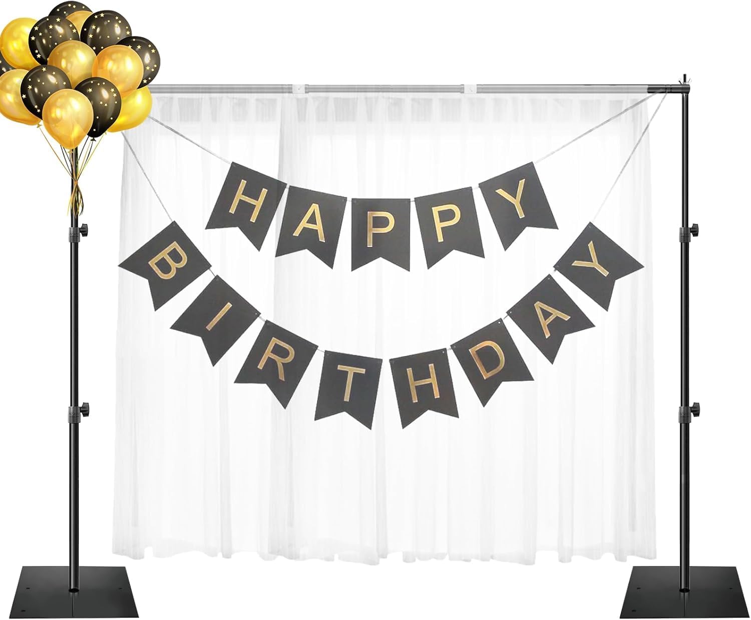 Emart Supporto per Fondale Fotografico 2x3m, Nero - immagine 1