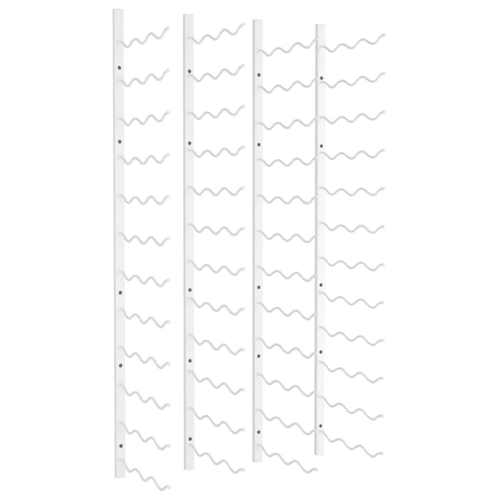 vidaXL Portavini da Parete per 36 Bottiglie 2 pz Bianchi in Ferro