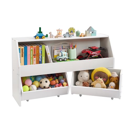 Vevor Mobiletto Porta Giocattoli per Bambini, Bianco