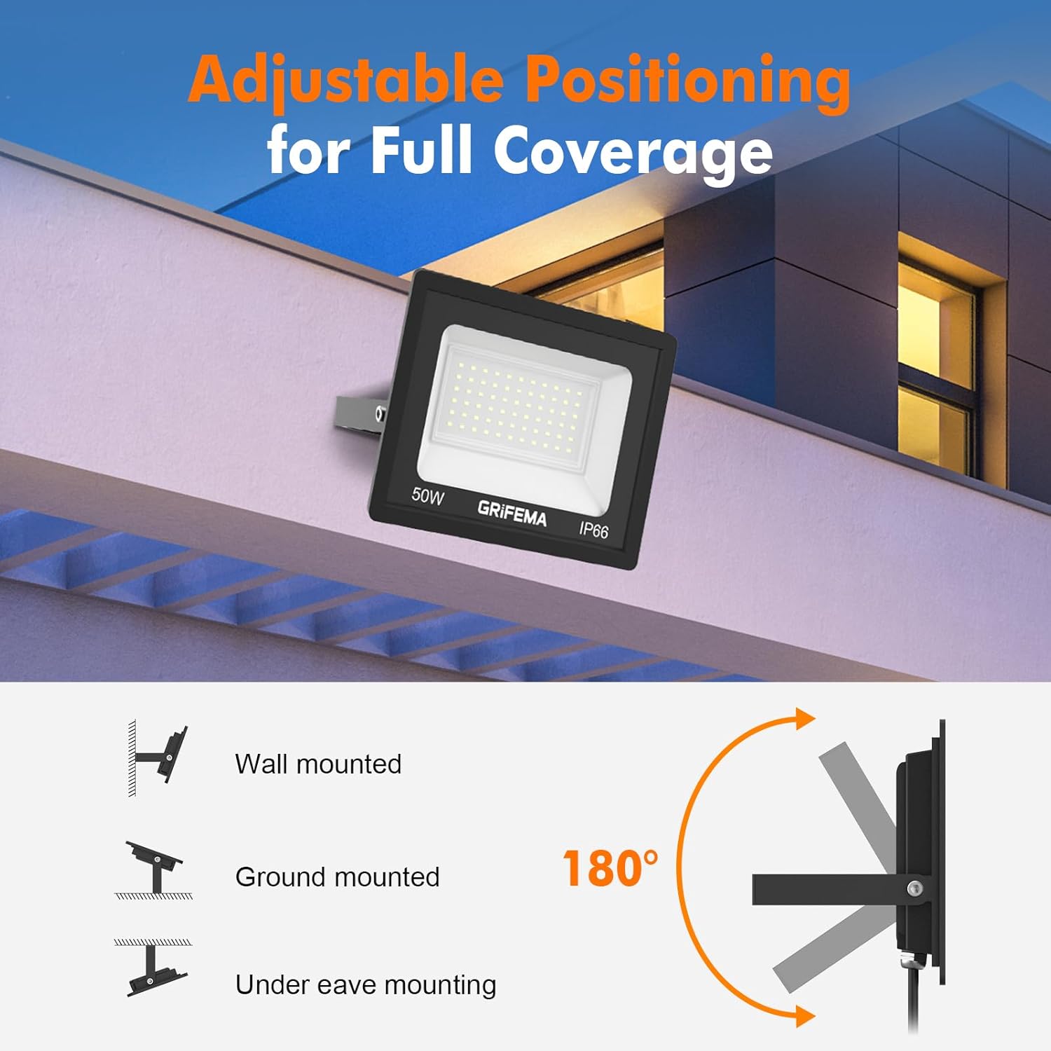 GRIFEMA - Faretto LED da Esterno 50W 6500K - immagine 3