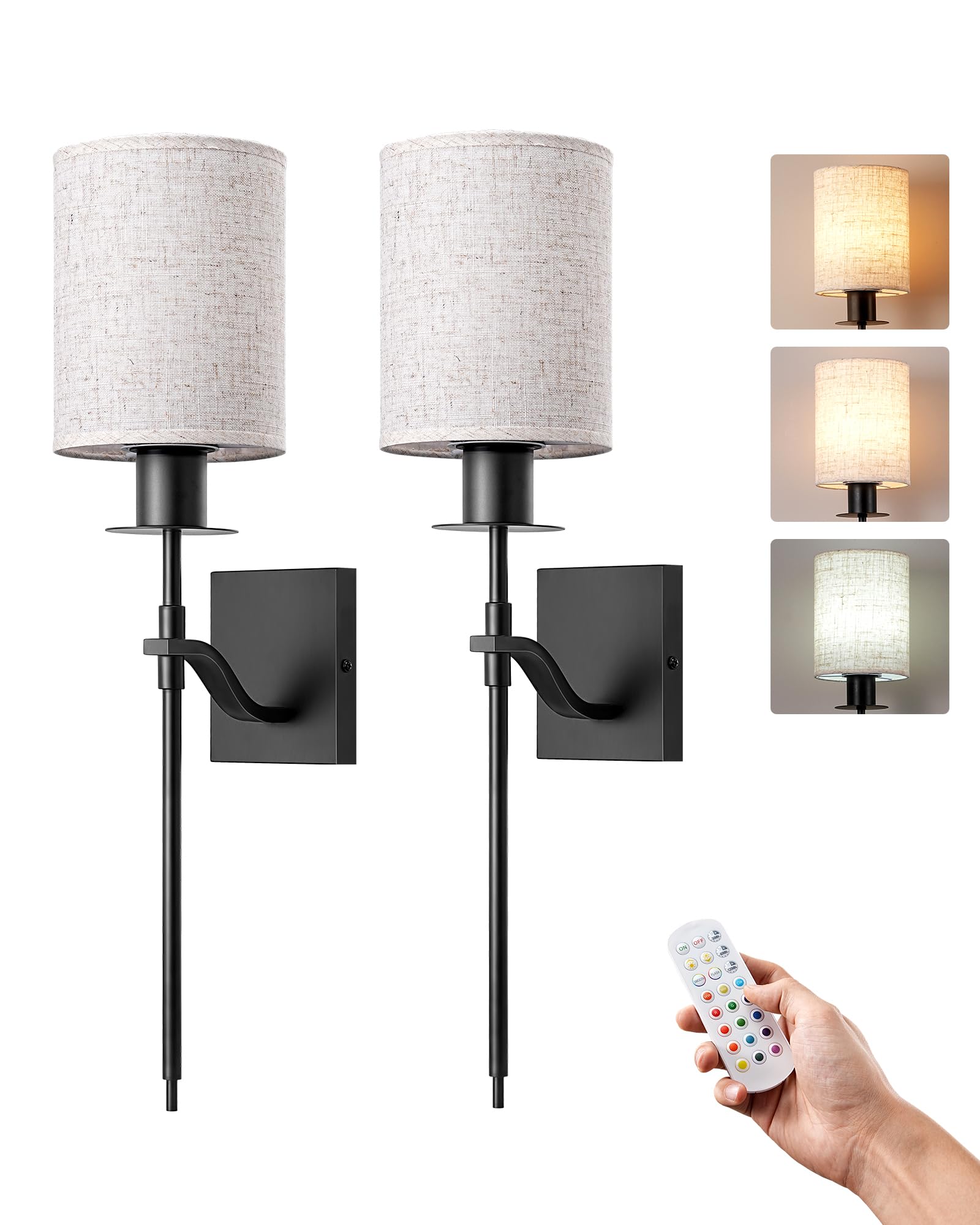 Edishine Lampada da Parete Interni Senza Fili (2 pz)