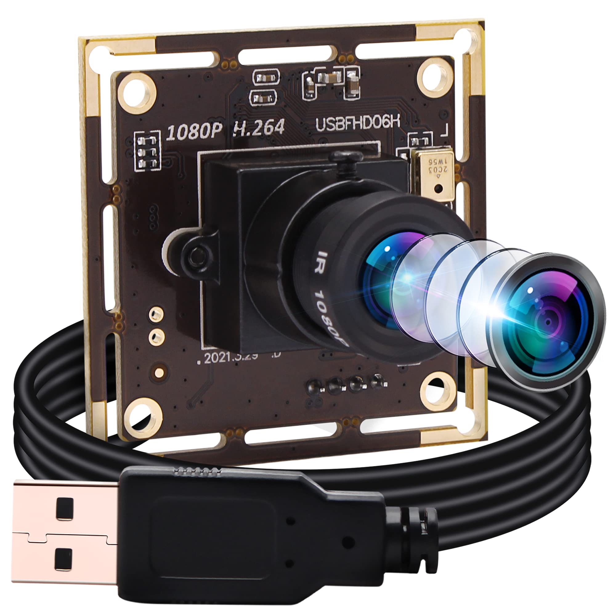 Elp Fotocamera 1080P Webcam H.264 Low Light USB