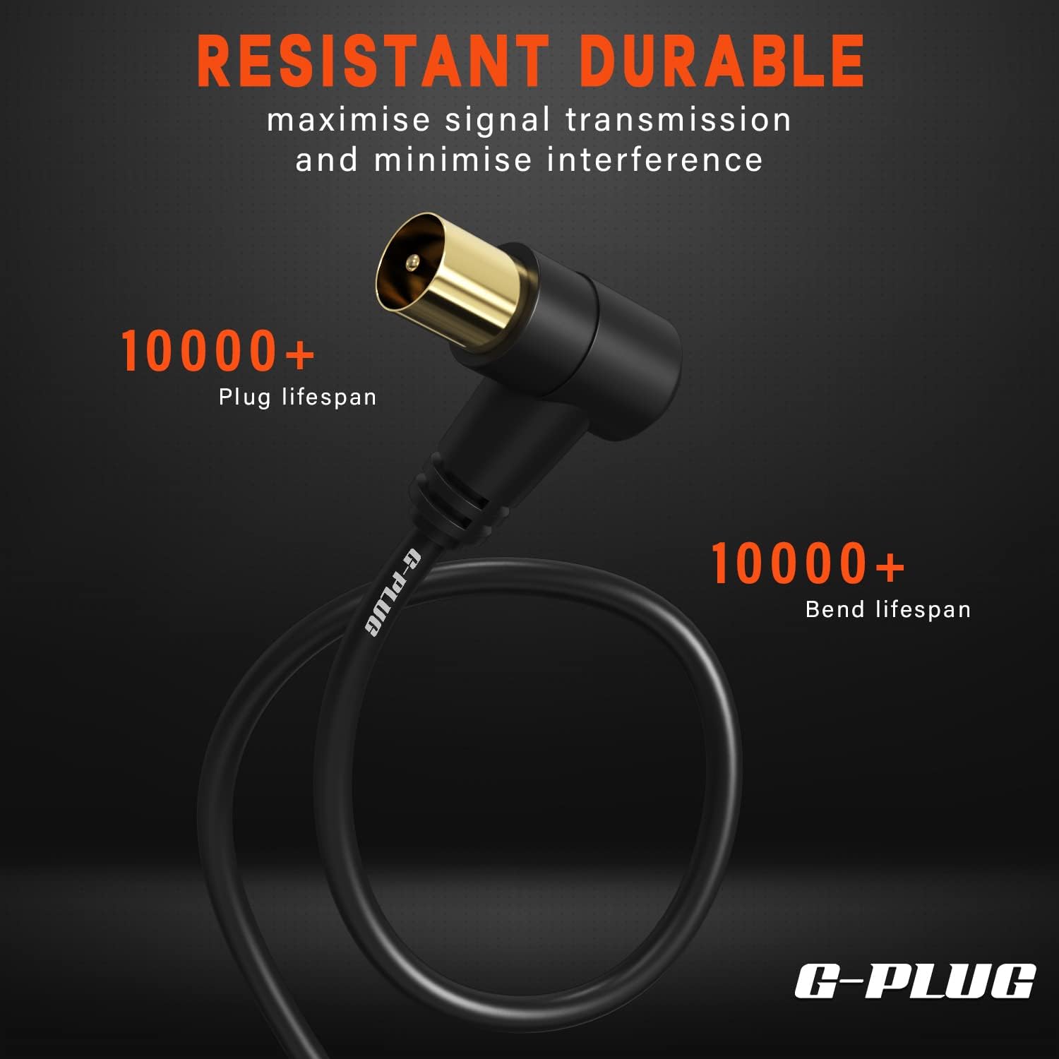 G-plug Cavo Antenna TV Coassiale Angolo Retto 1m - immagine 4