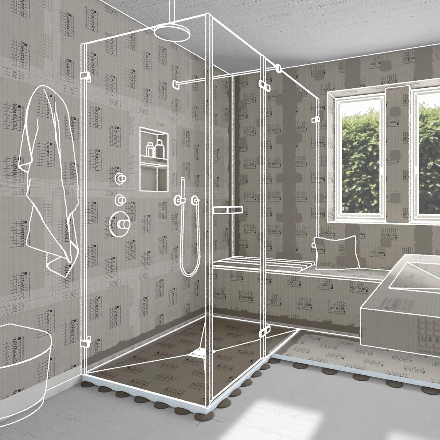 LUX ELEMENTS LREL8201, Grigio, 40,6 x 40,6 cm - immagine 3