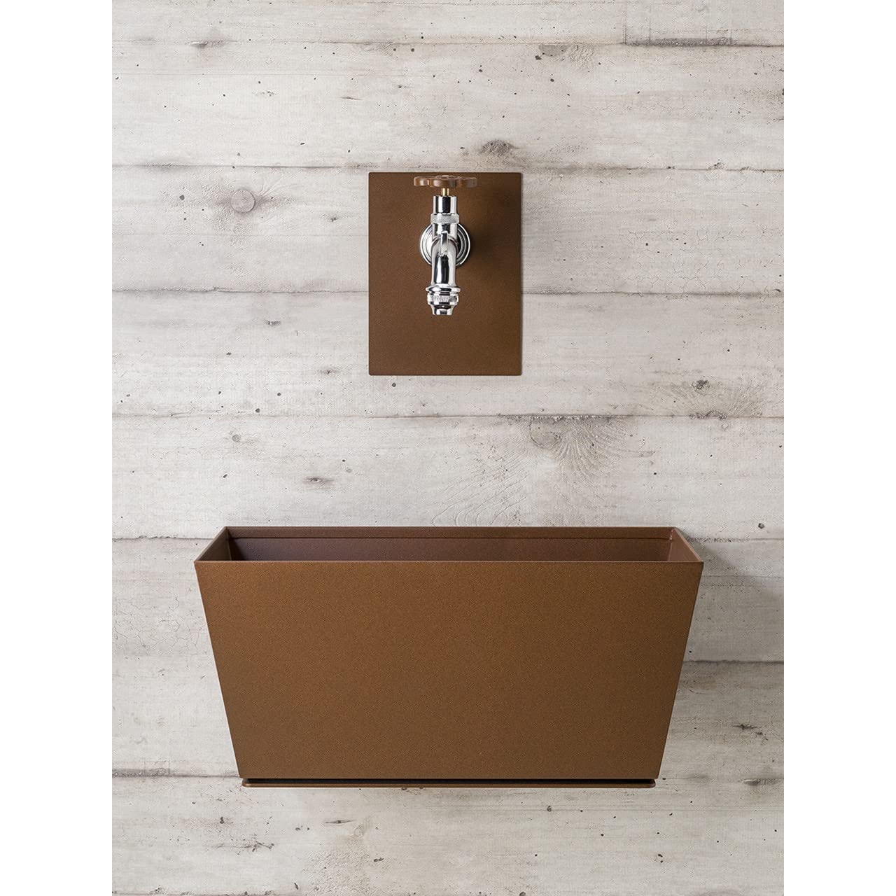 Fontana a Parete da Giardino con Rubinetto e Vasca 42/PRQ Ruggine