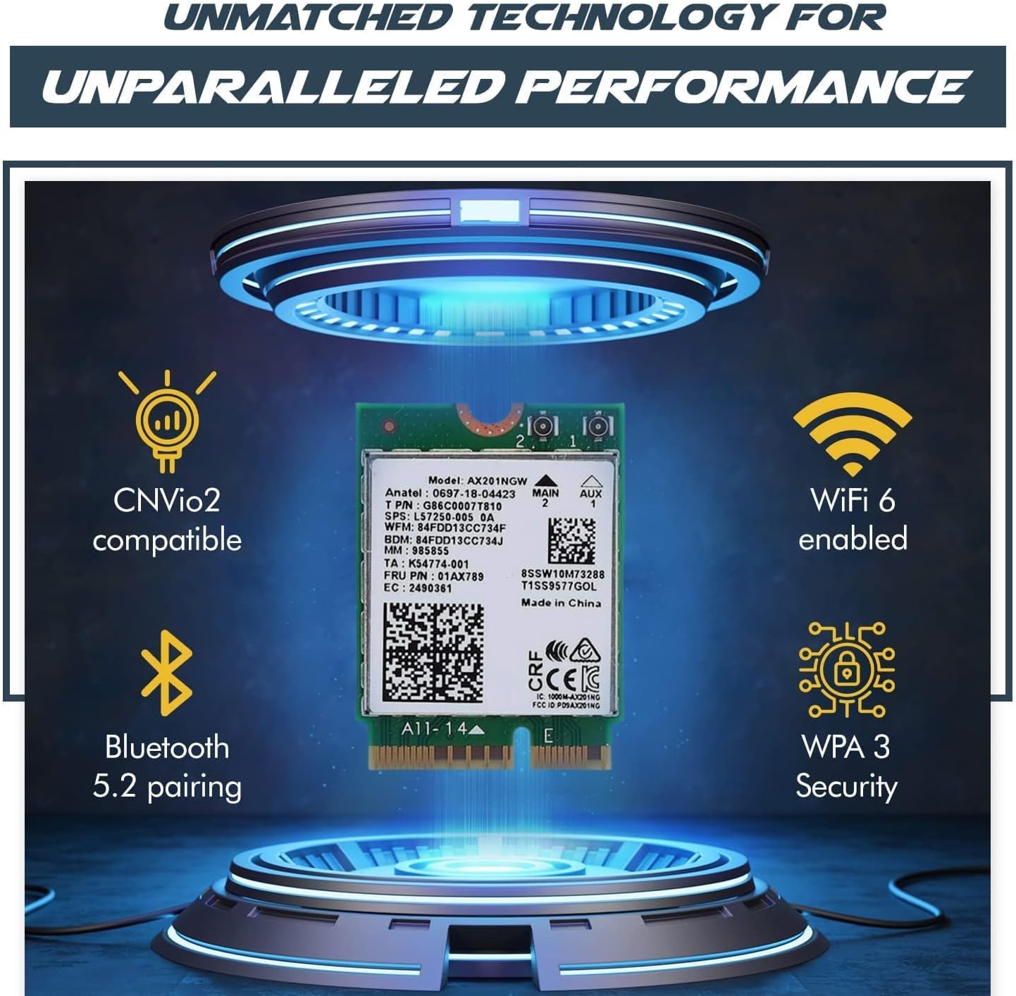 AX201 WiFi 6 Card | Dual Band Wi-Fi | 2.4 Gbps | CNVio2 M.2 WiFi Card ...