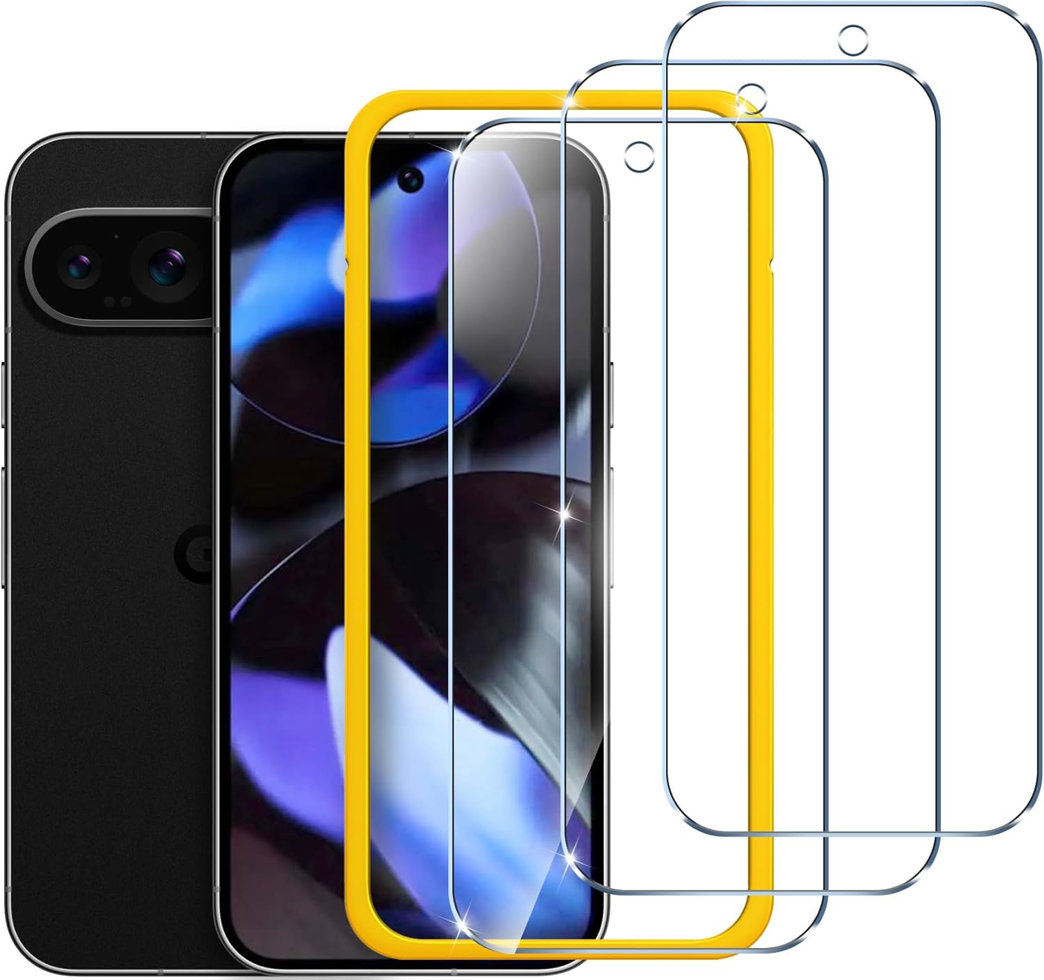 Ivoler 3 Pezzi Vetro Temperato per Google Pixel 9 - immagine 1