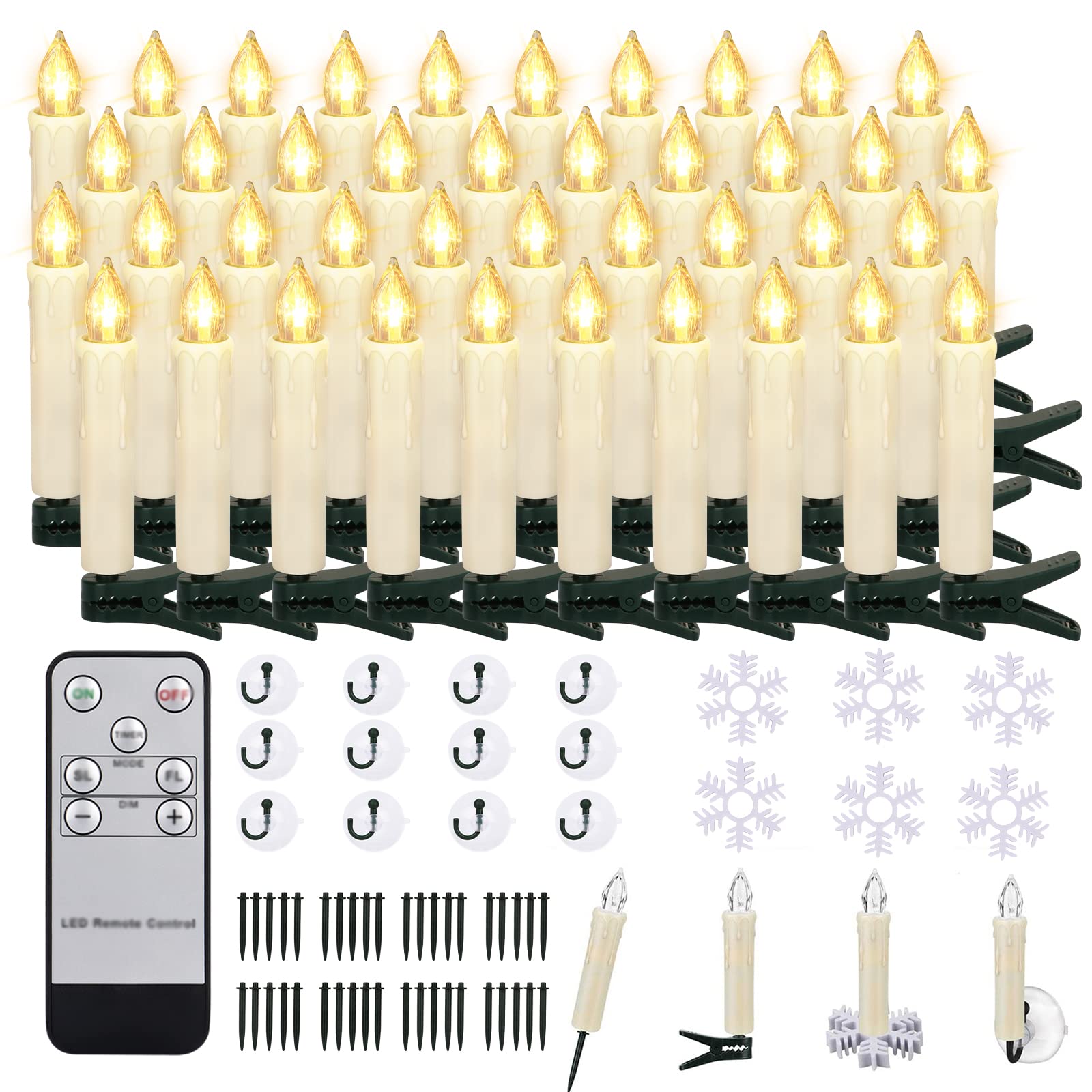 Ziyoudoli 40 Candele LED Albero di Natale Wireless