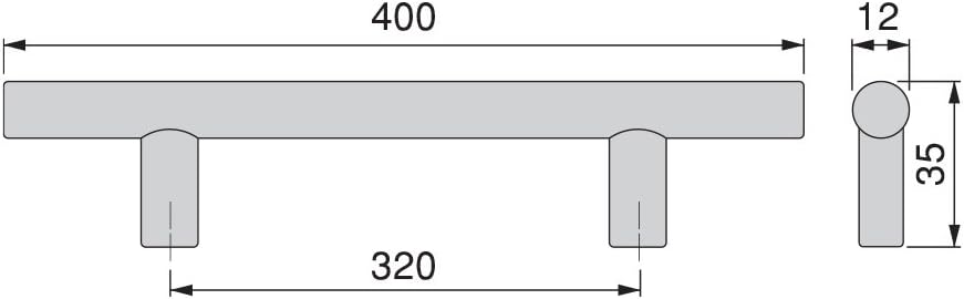 Emuca 9164051 Maniglia per Mobile Ø12mm CC 320mm, 10 pz - immagine 3