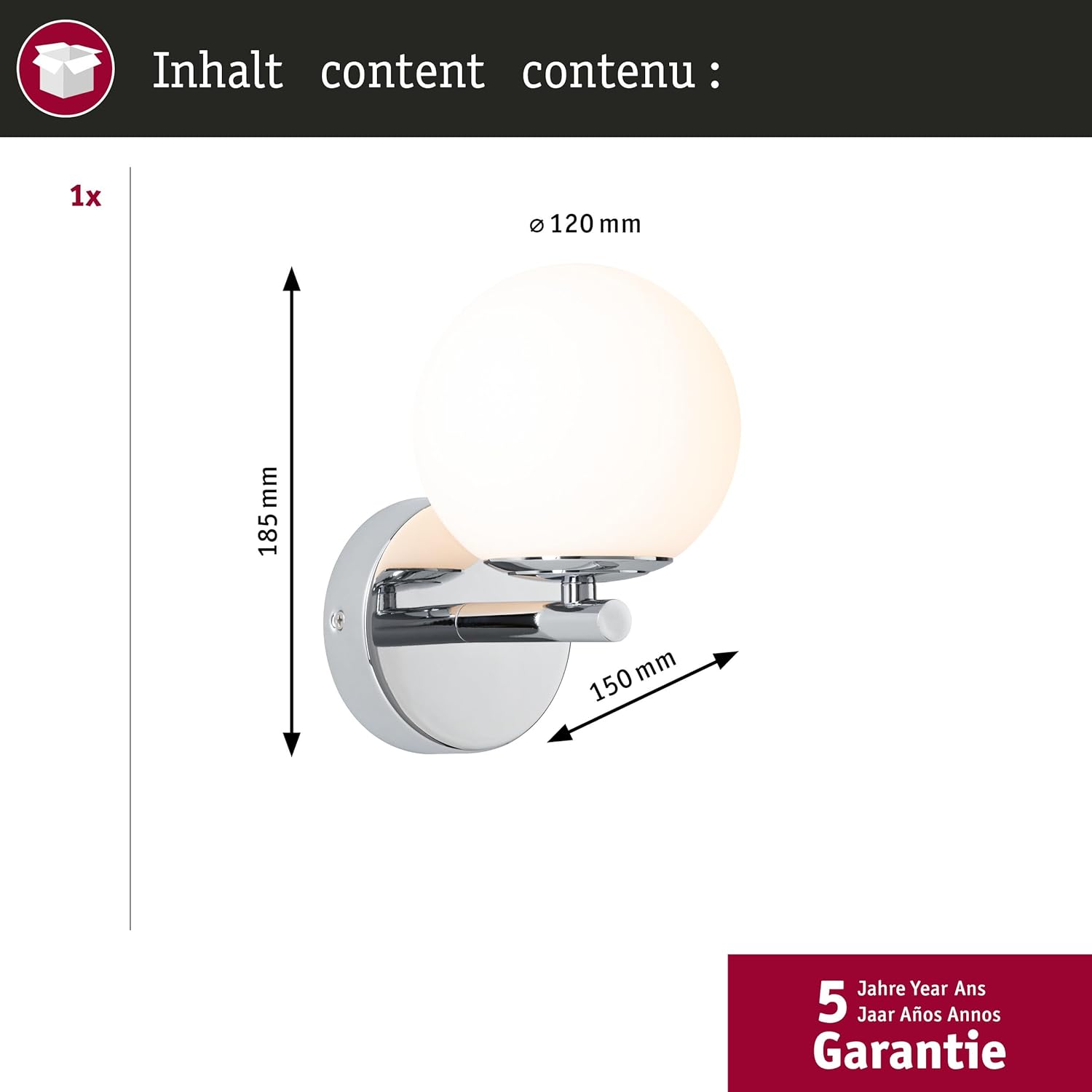Paulmann 71074 Applique LED Selection Bathroom Gove - immagine 5
