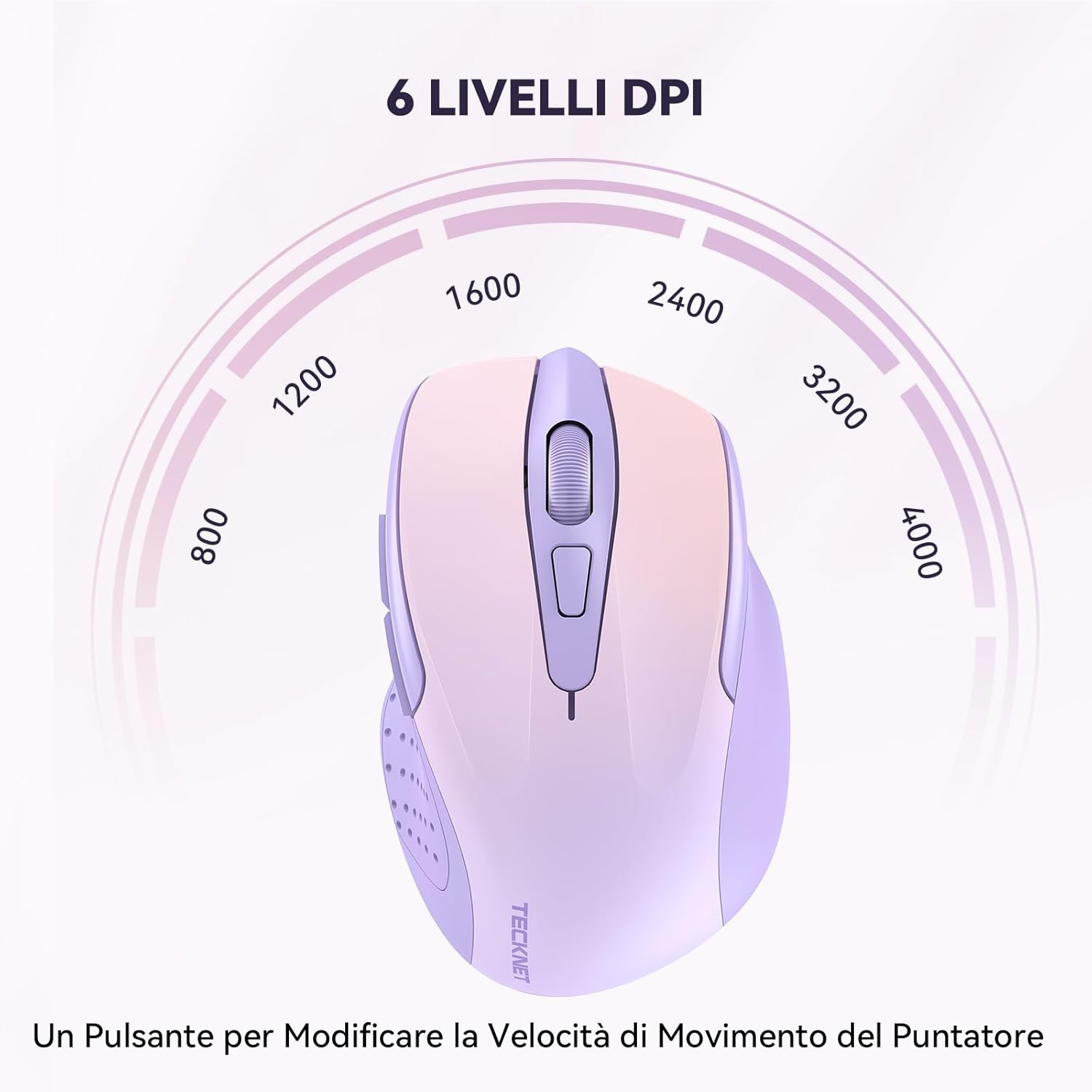 Tecknet PRO Mouse Wireless Ergonomico 4000 DPI - immagine 3