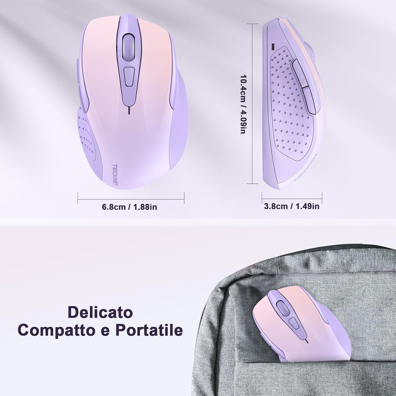 Tecknet PRO Mouse Wireless Ergonomico 4000 DPI - immagine 6