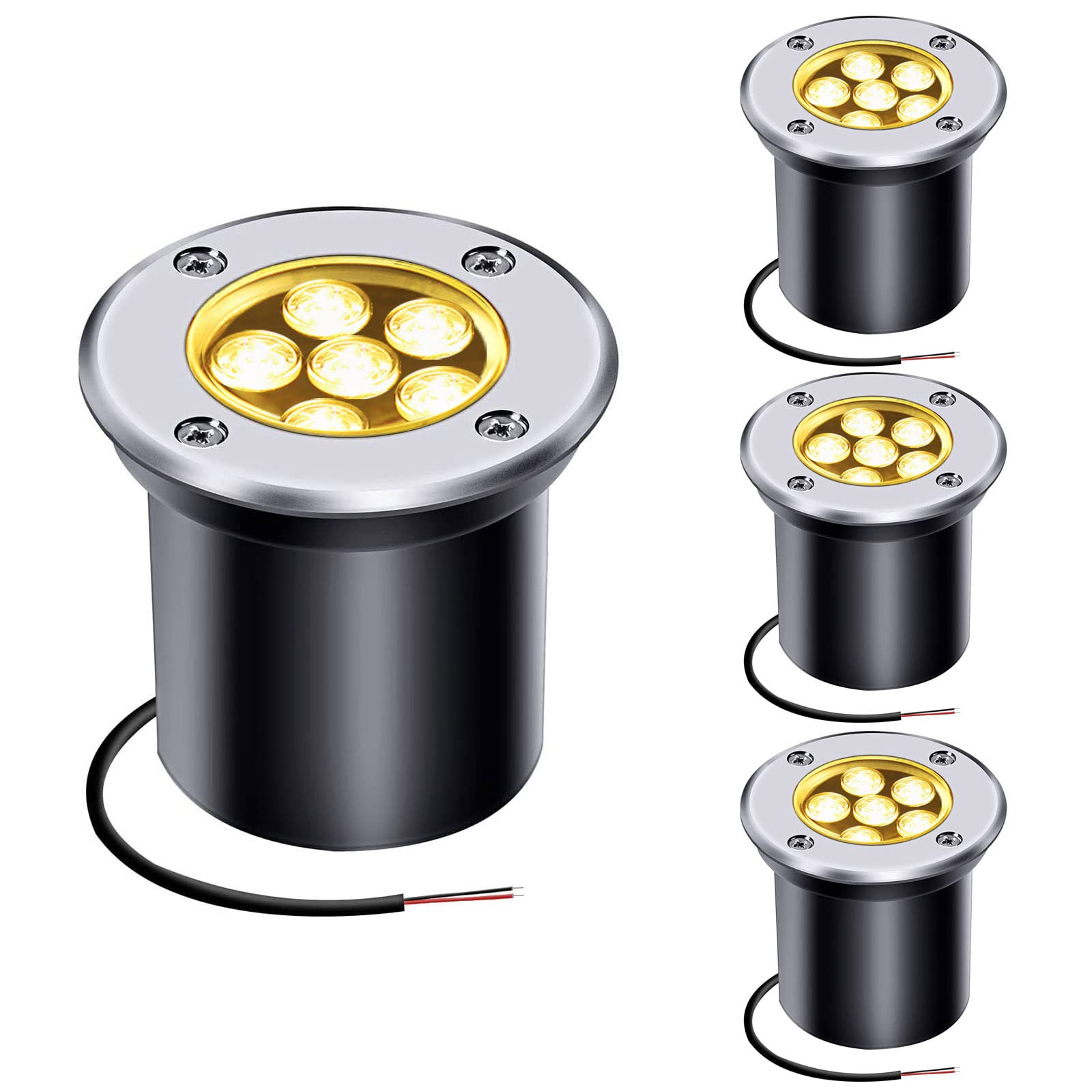 Ahotsuk Set 4 Faretti LED da Pavimento 6W, Bianco Caldo