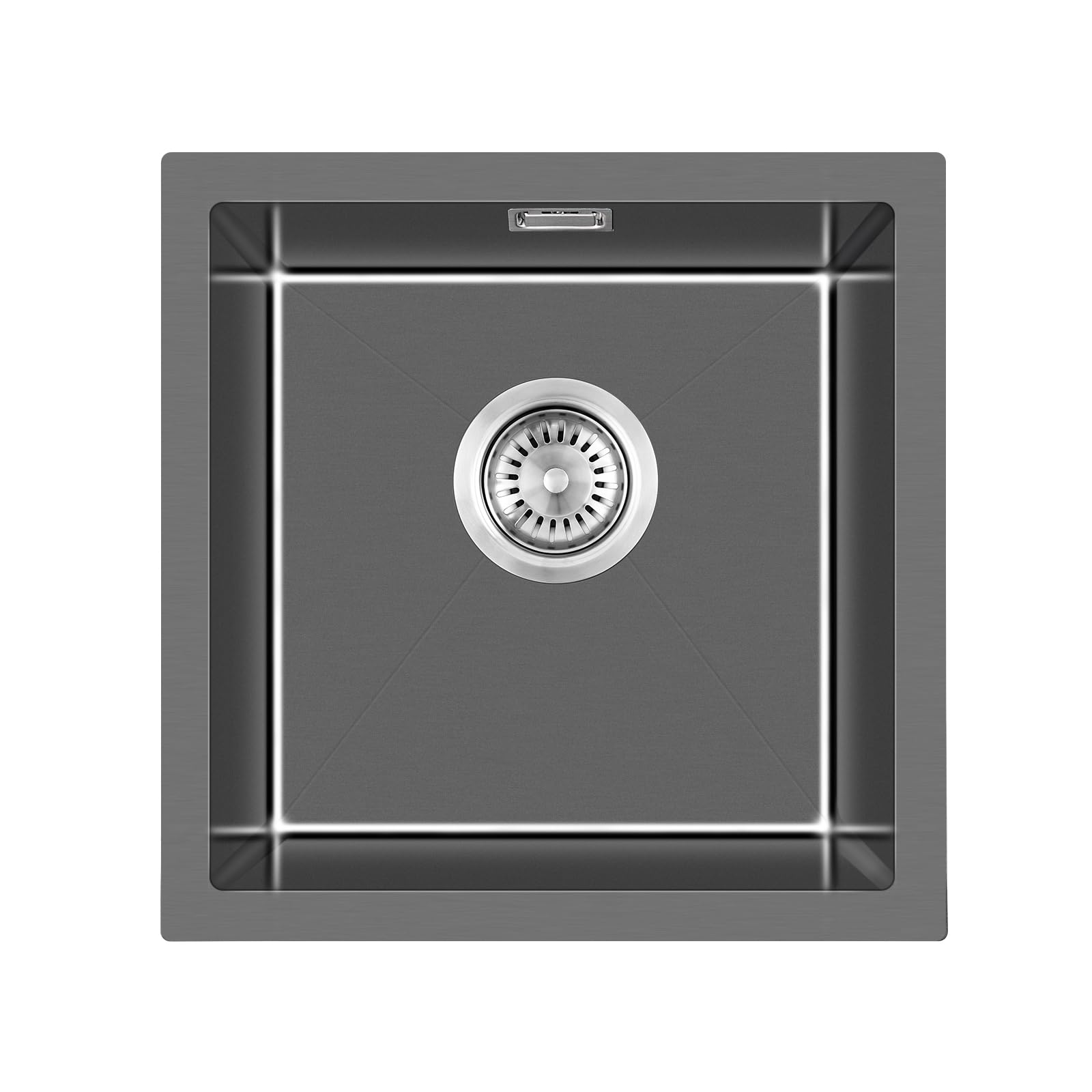Kinkibos Lavello Cucina Acciaio Inox 45x45cm, Nero