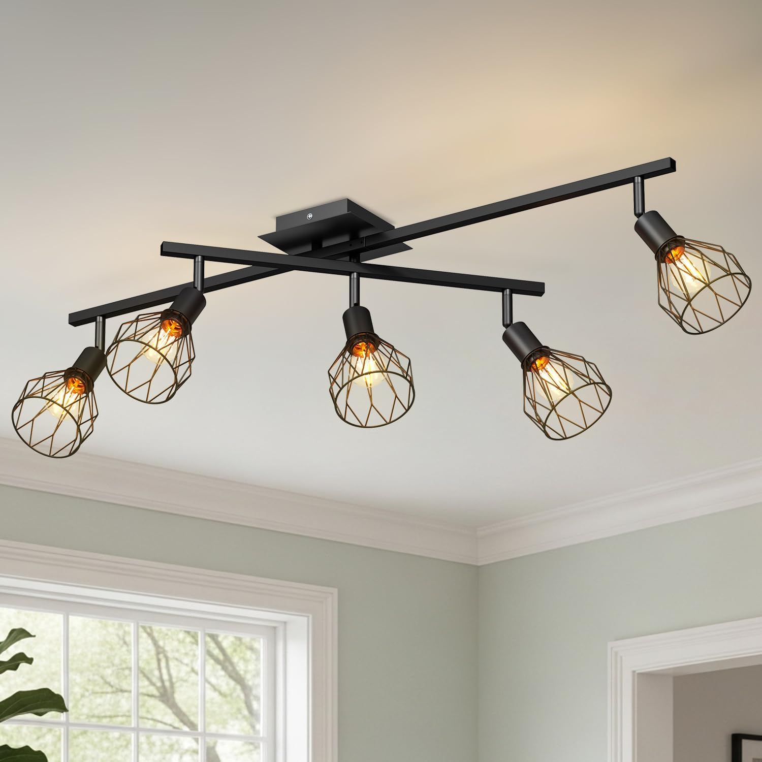 Lvwit Faretti Soffitto Orientabili Neri 5 Attacco E14 - immagine 7