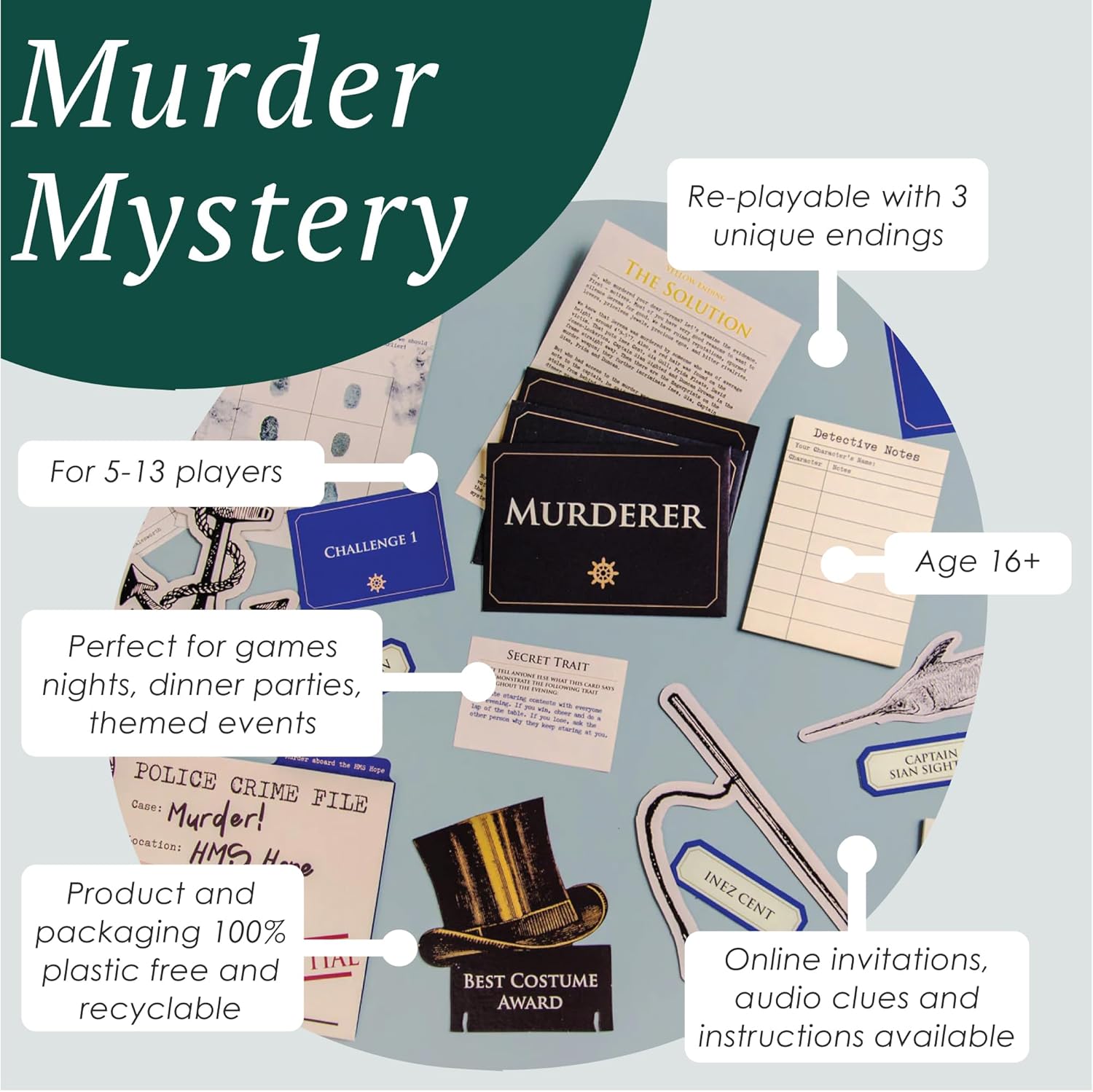 Talking Tables Gioco Mistero Omicidio Riutilizzabile - immagine 3