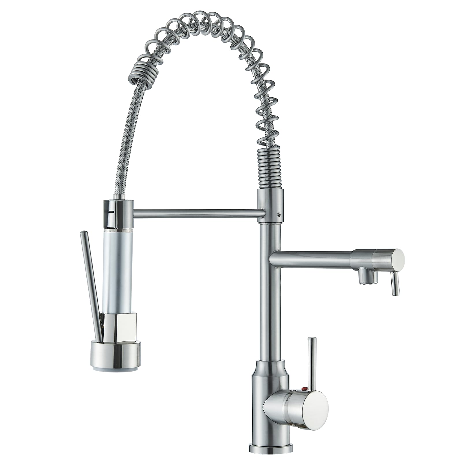 Tvtiuo Rubinetto Cucina con Molla a Spirale Nichel Spazzolato