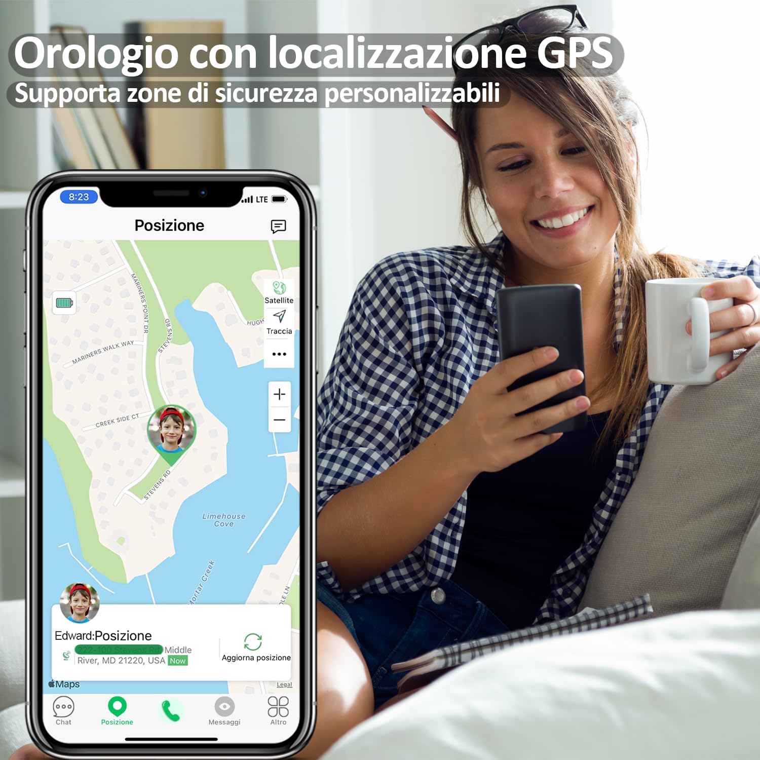 Easyfone Trackino KW2 Smartwatch per Bambini 4G IP68 - immagine 3