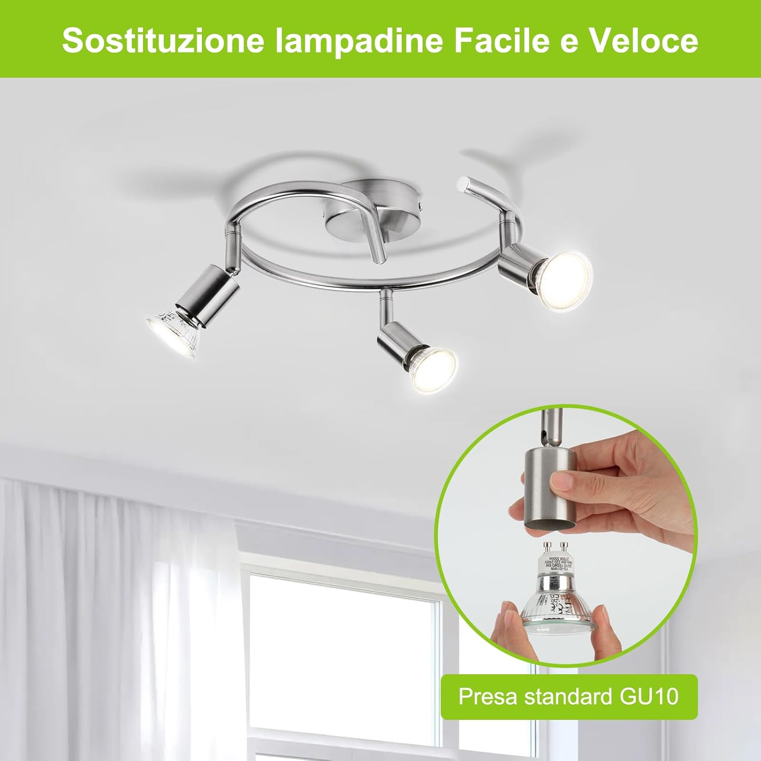 Bojim Faretti LED da Soffitto Orientabili 3 Luci - immagine 7