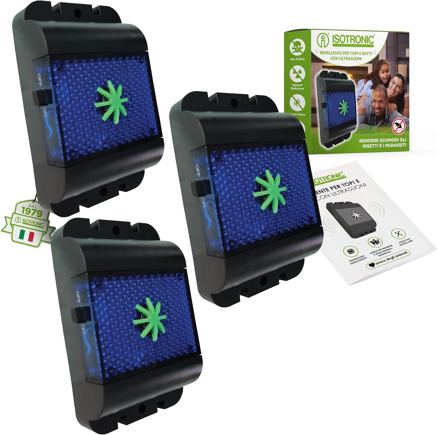 Isotronic Repellente Roditori a Batteria con Ultrasuoni