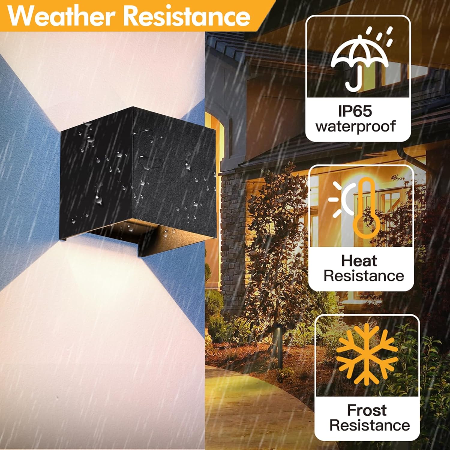 Fupe Set 4 Lampade da Parete G9 LED Esterno/Interno IP65, Nero - immagine 3