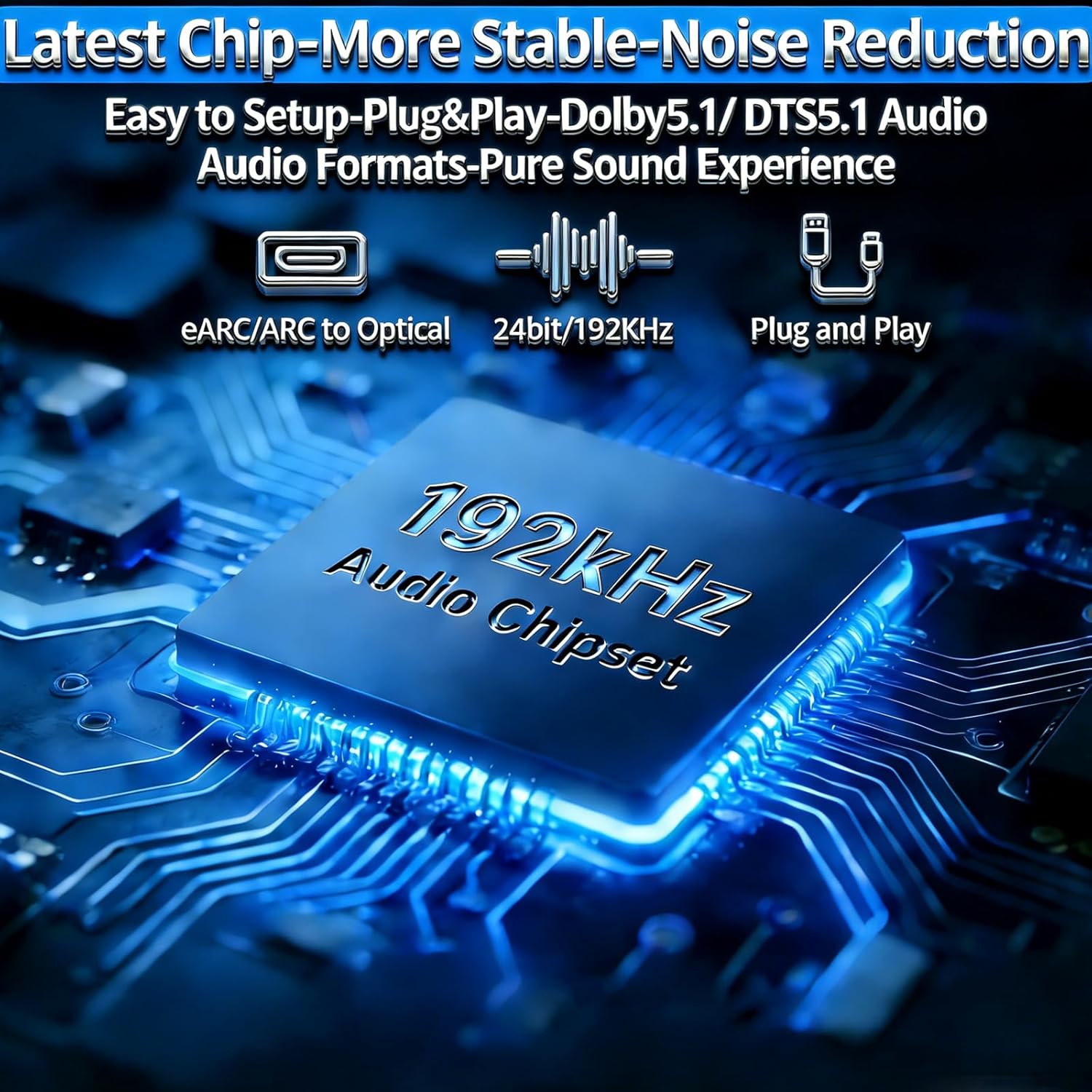 eSynic eARC ARC Audio Extractor con Cavo HDMI - immagine 2