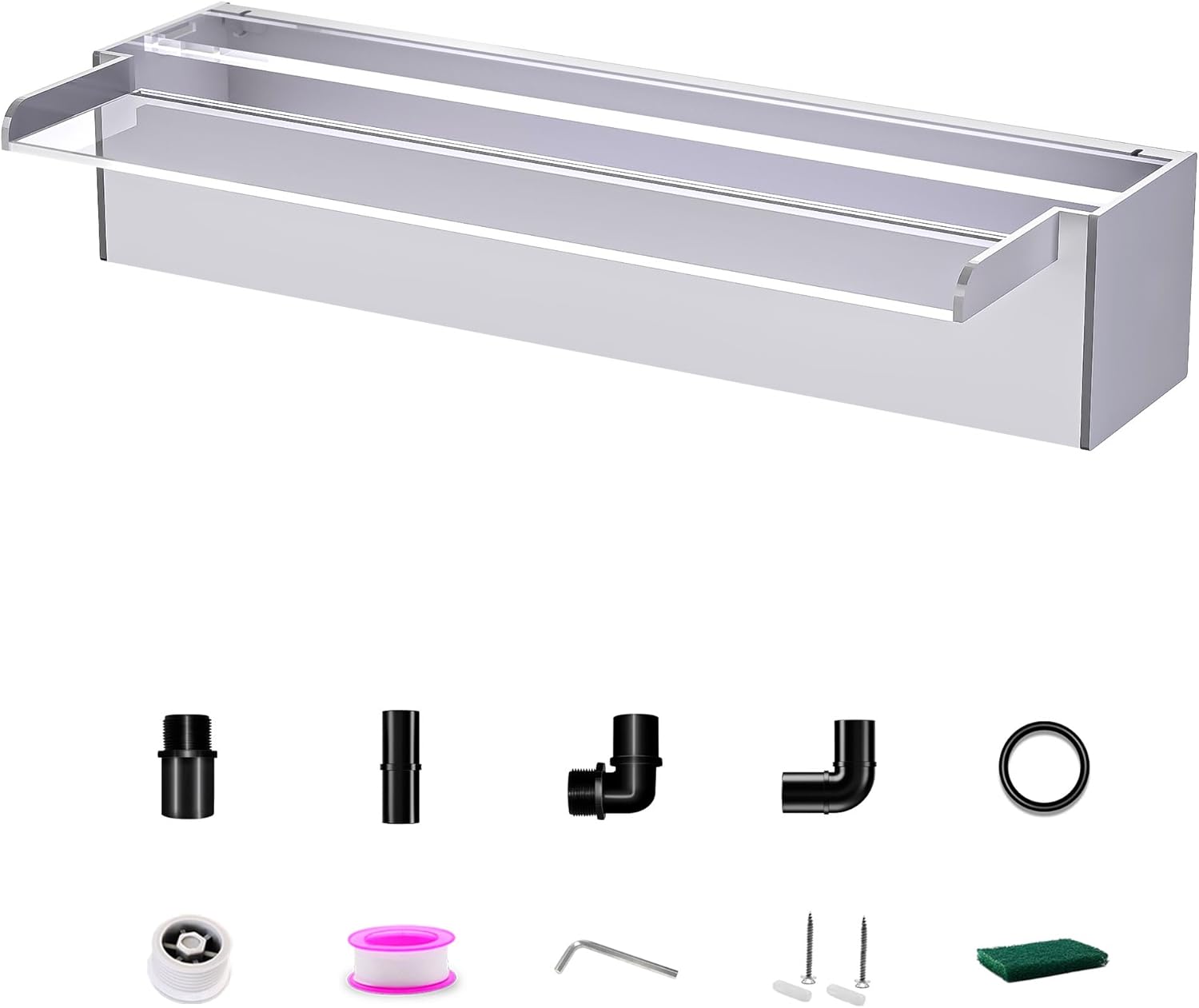 Longrunnew Set Foglie Acrilico per Cascata Laghetto 60cm