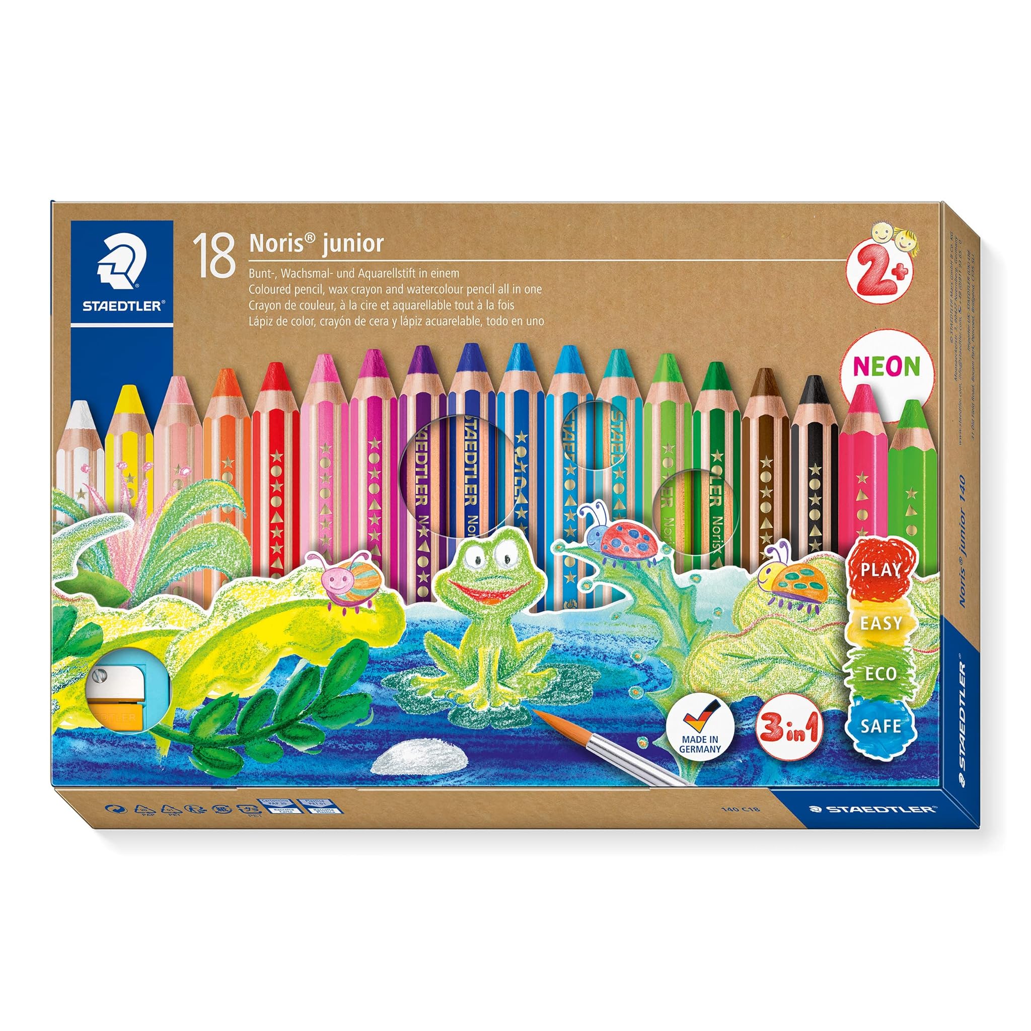 Staedtler Noris Junior - Set Matite Colorate 3 in 1 (18 Pezzi)