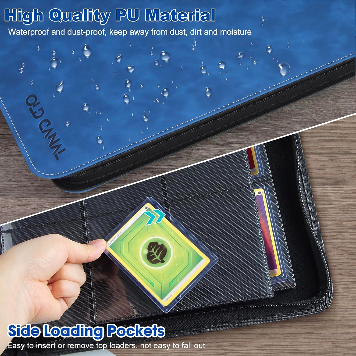 Top Loader Card Binder 9 Tasche, Blu Zaffiro - immagine 3