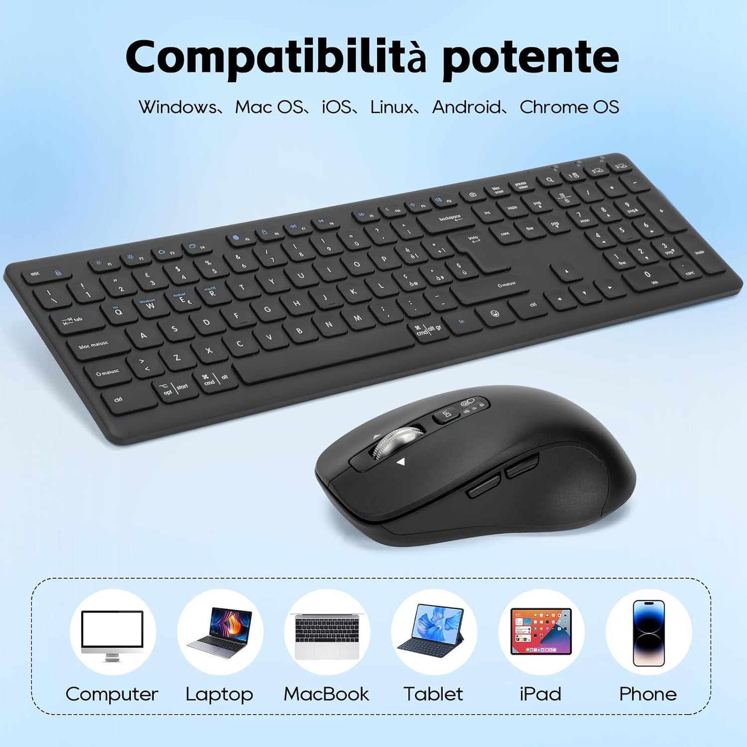 Combinazione Tastiera e Mouse Wireless M9300 - immagine 5