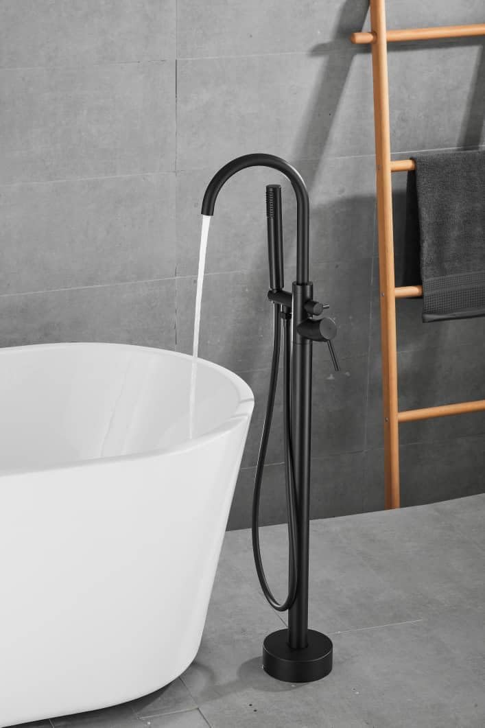 Valaz Rubinetto Vasca Freestanding Nero Opaco - immagine 4