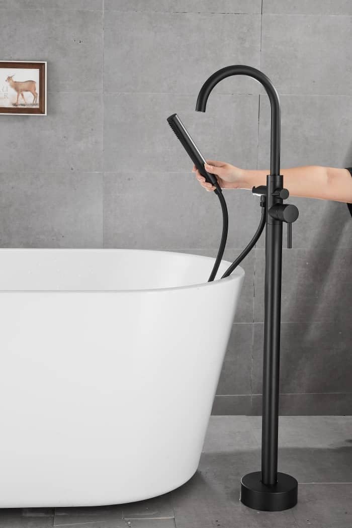 Valaz Rubinetto Vasca Freestanding Nero Opaco - immagine 5