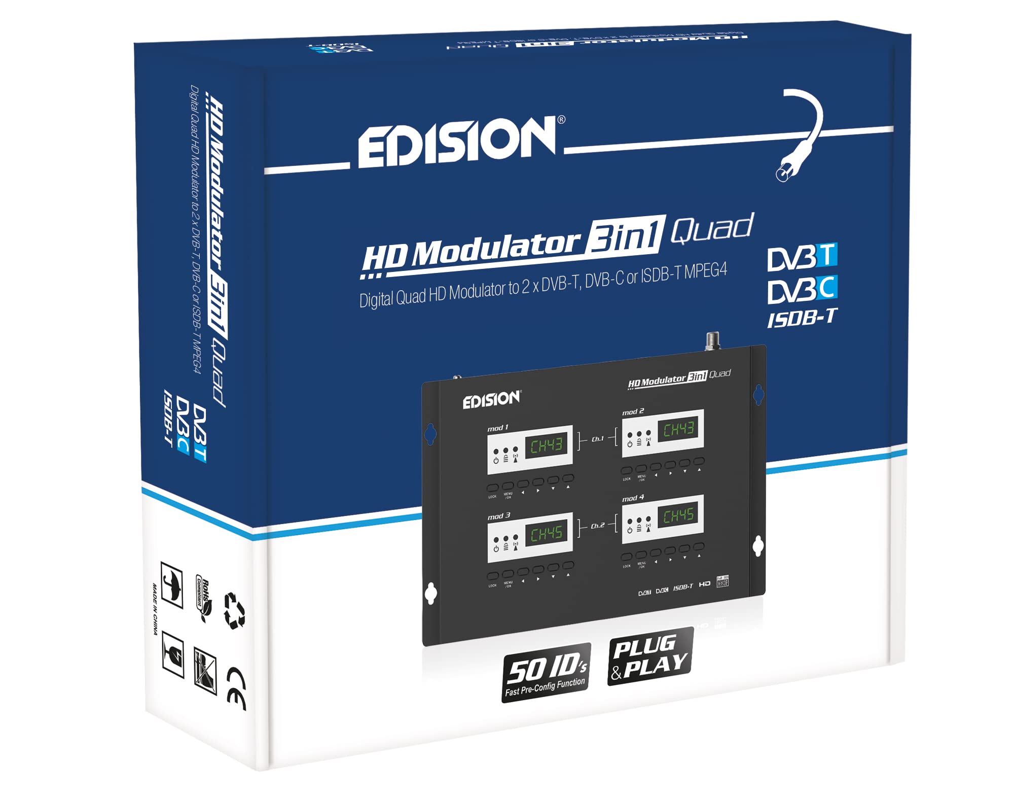 Edision HDMI Modulator 3in1 Quad DVB-T/C/ISDB-T