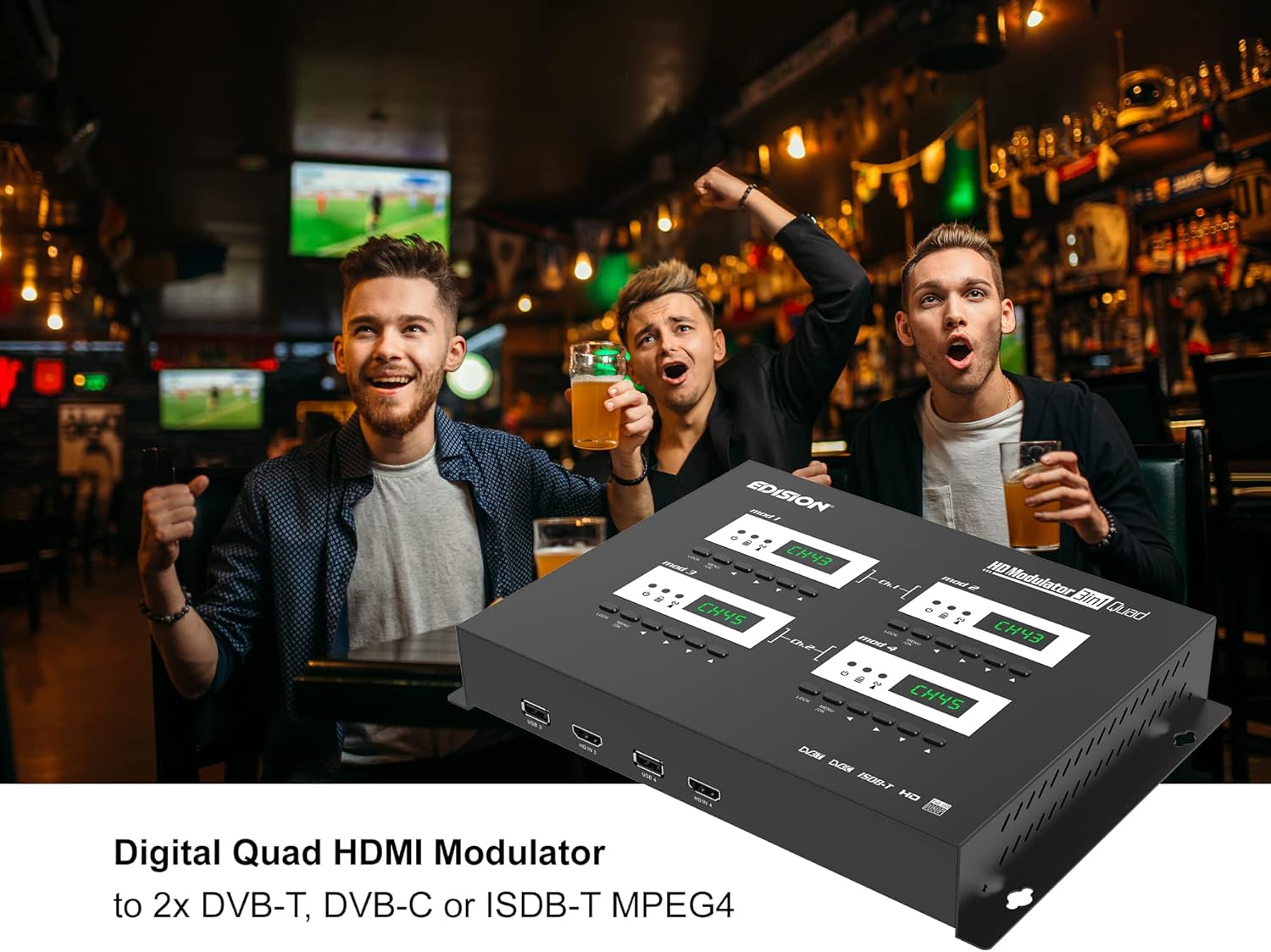 Edision HDMI Modulator 3in1 Quad DVB-T/C/ISDB-T - immagine 2