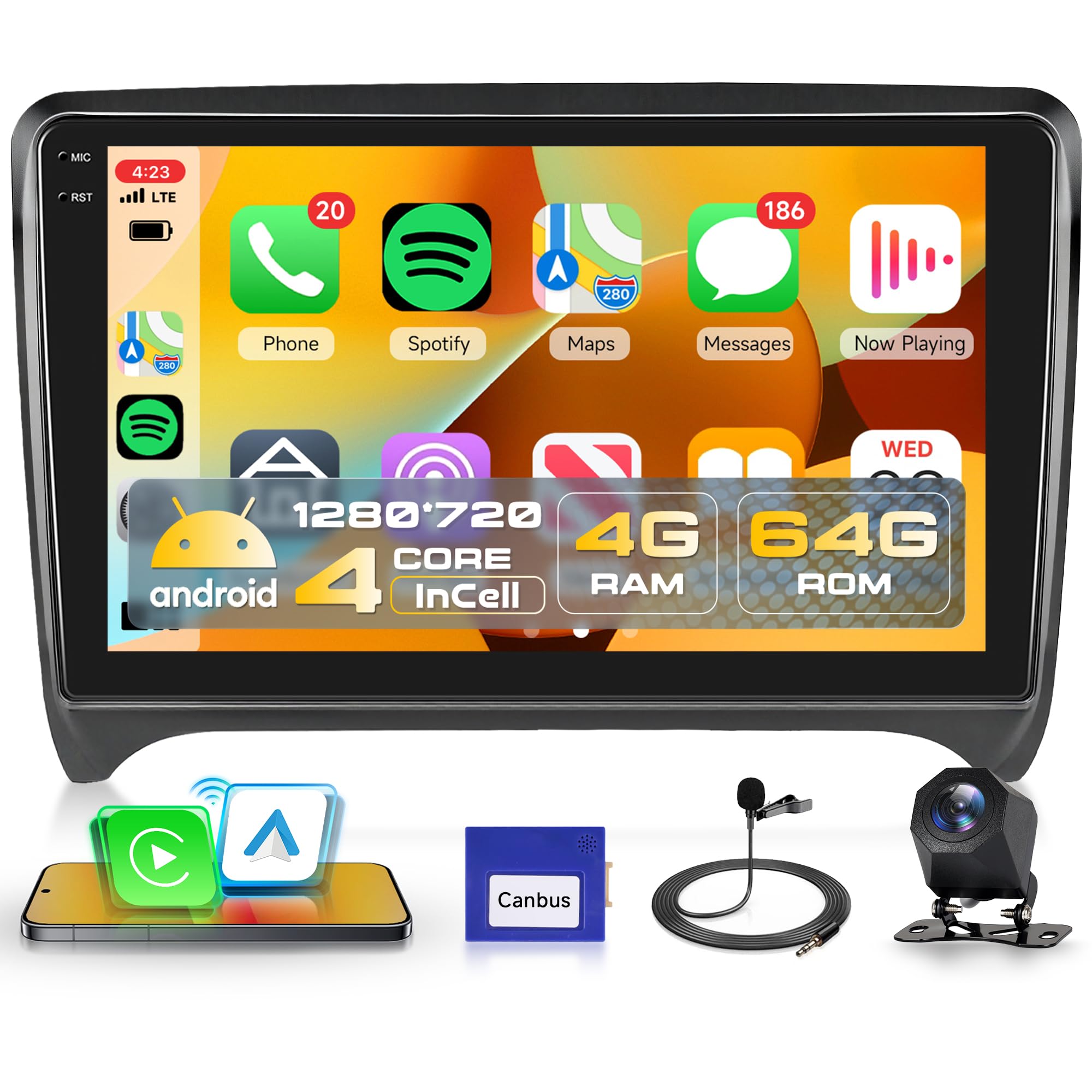 Autoradio 4G+64G per Audi TT MK2 8j (2006-2014) con CarPlay
