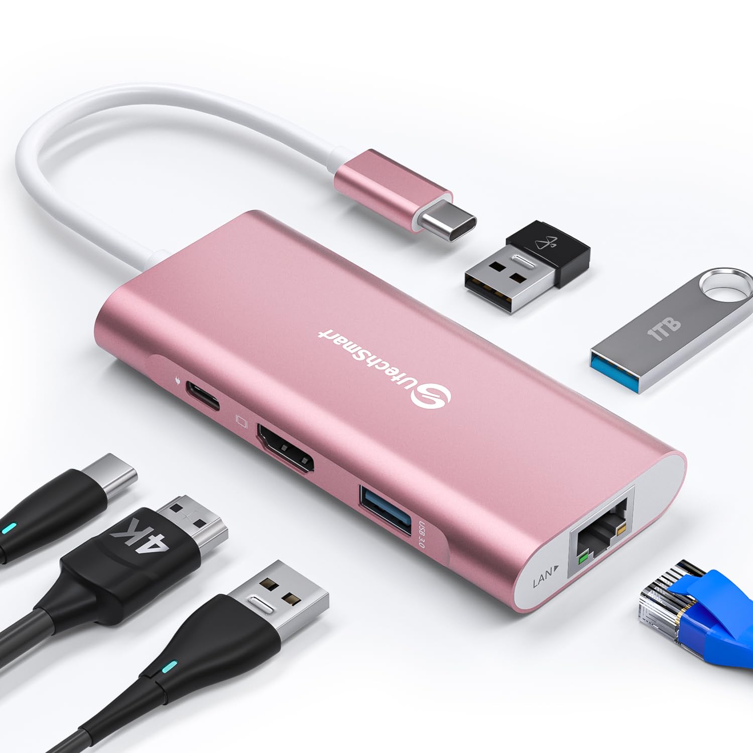 Utechsmart Hub USB C 6 in 1 con HDMI e Ethernet