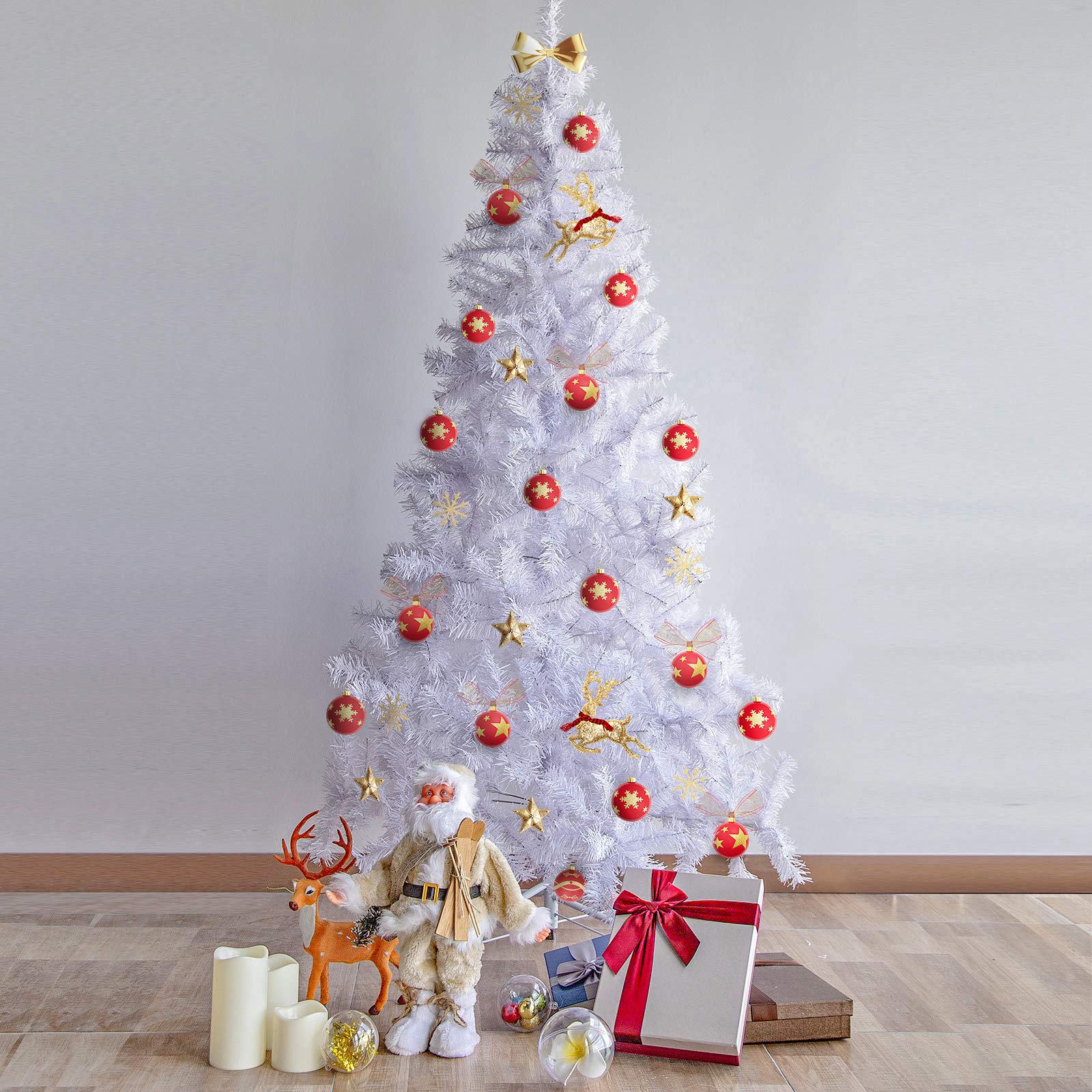 Uten Albero di Natale Artificiale 150cm, Bianco