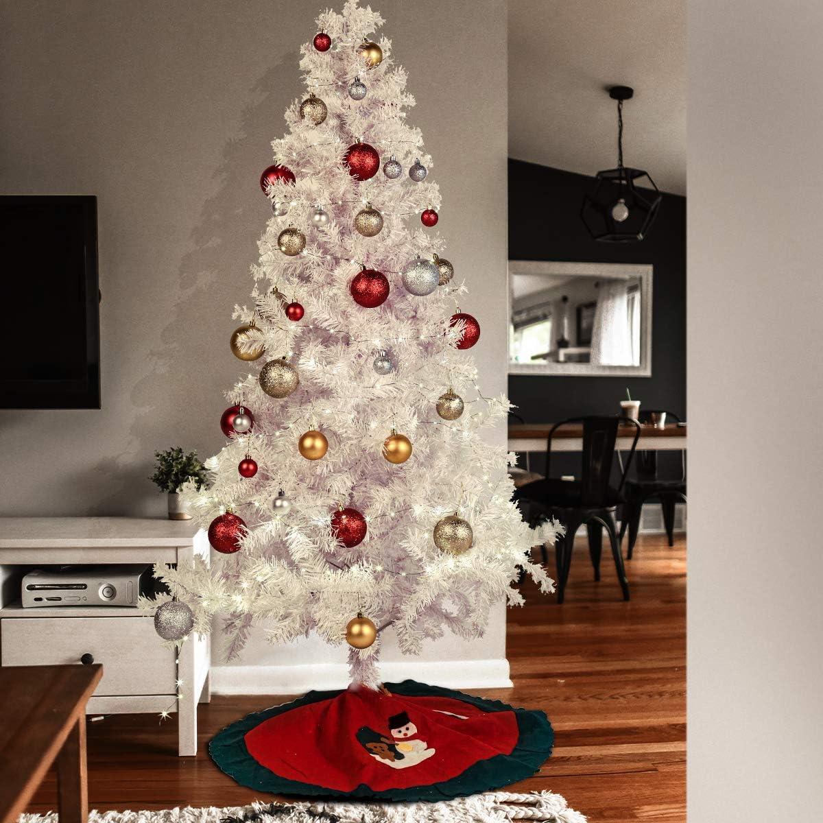 Uten Albero di Natale Artificiale 150cm, Bianco - immagine 6