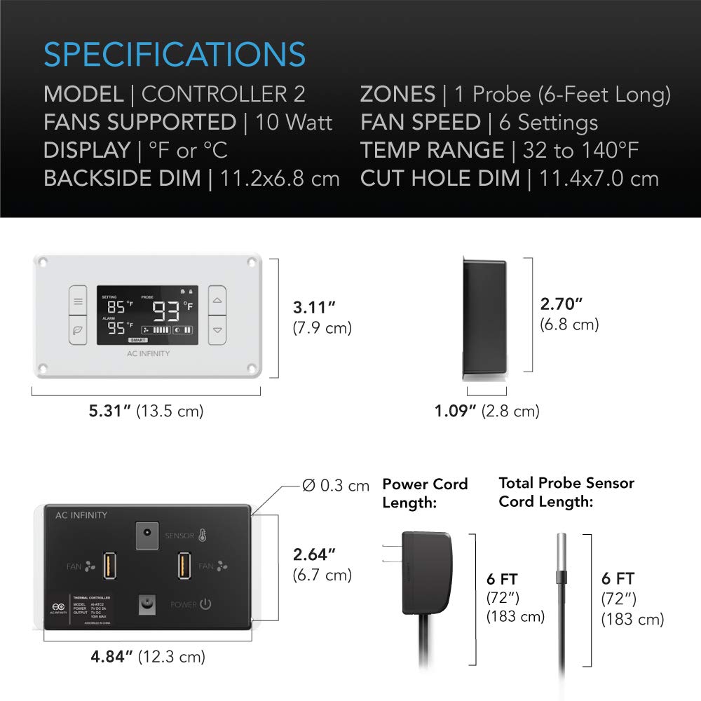 Ac Infinity AIRPLATE T8 Bianco - Sistema Raffreddamento - immagine 7