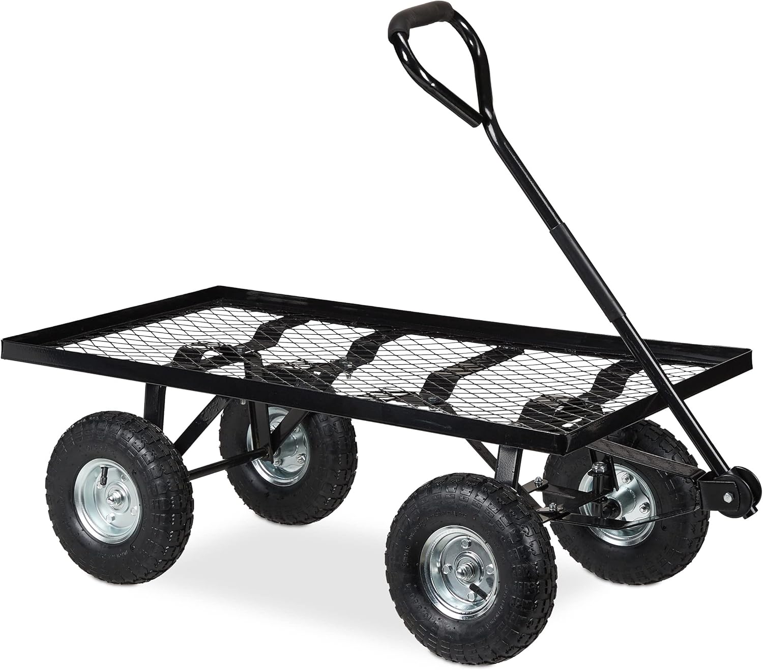 Relaxdays Carretto da Giardino 200kg, Nero