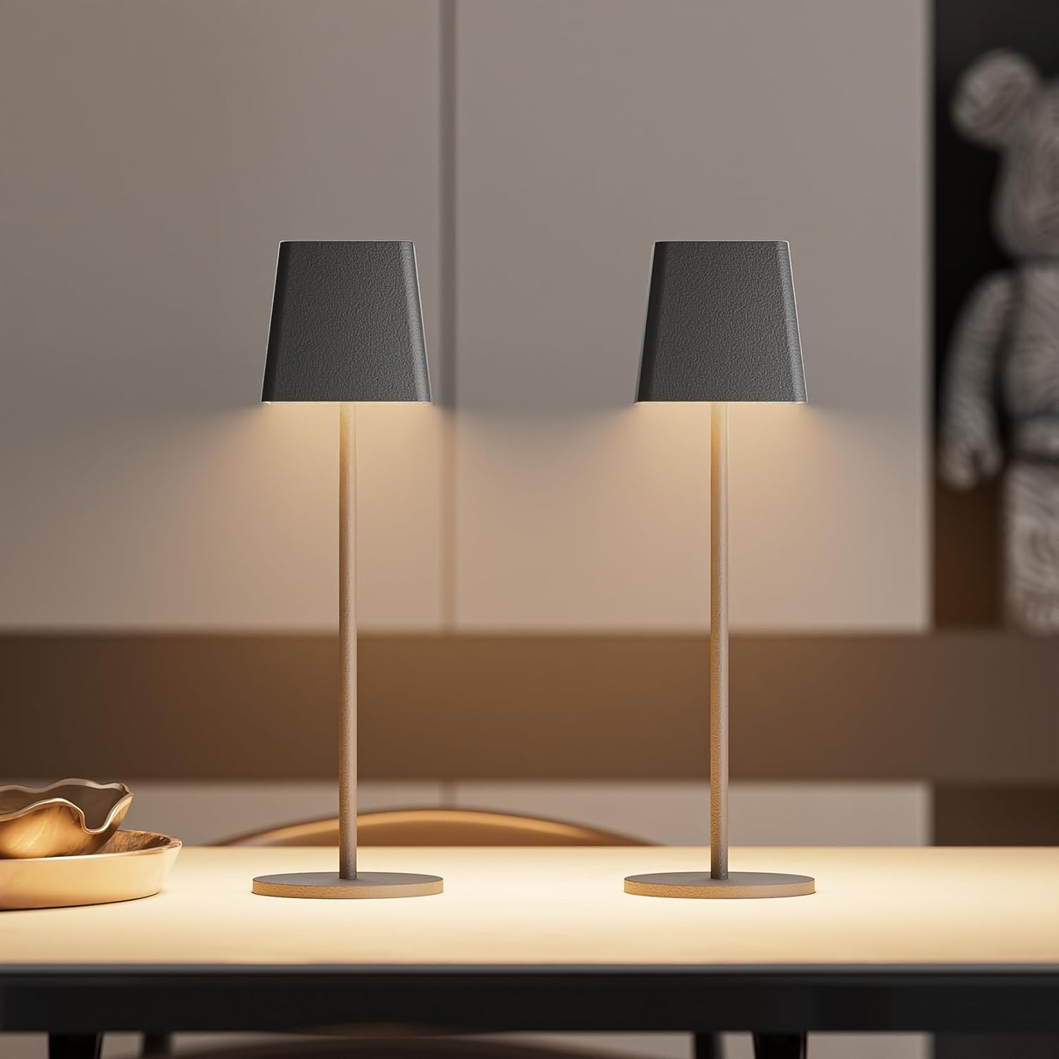 K-Bright Lampada LED da Tavolo Ricaricabile H38cm (2 pz) - immagine 1