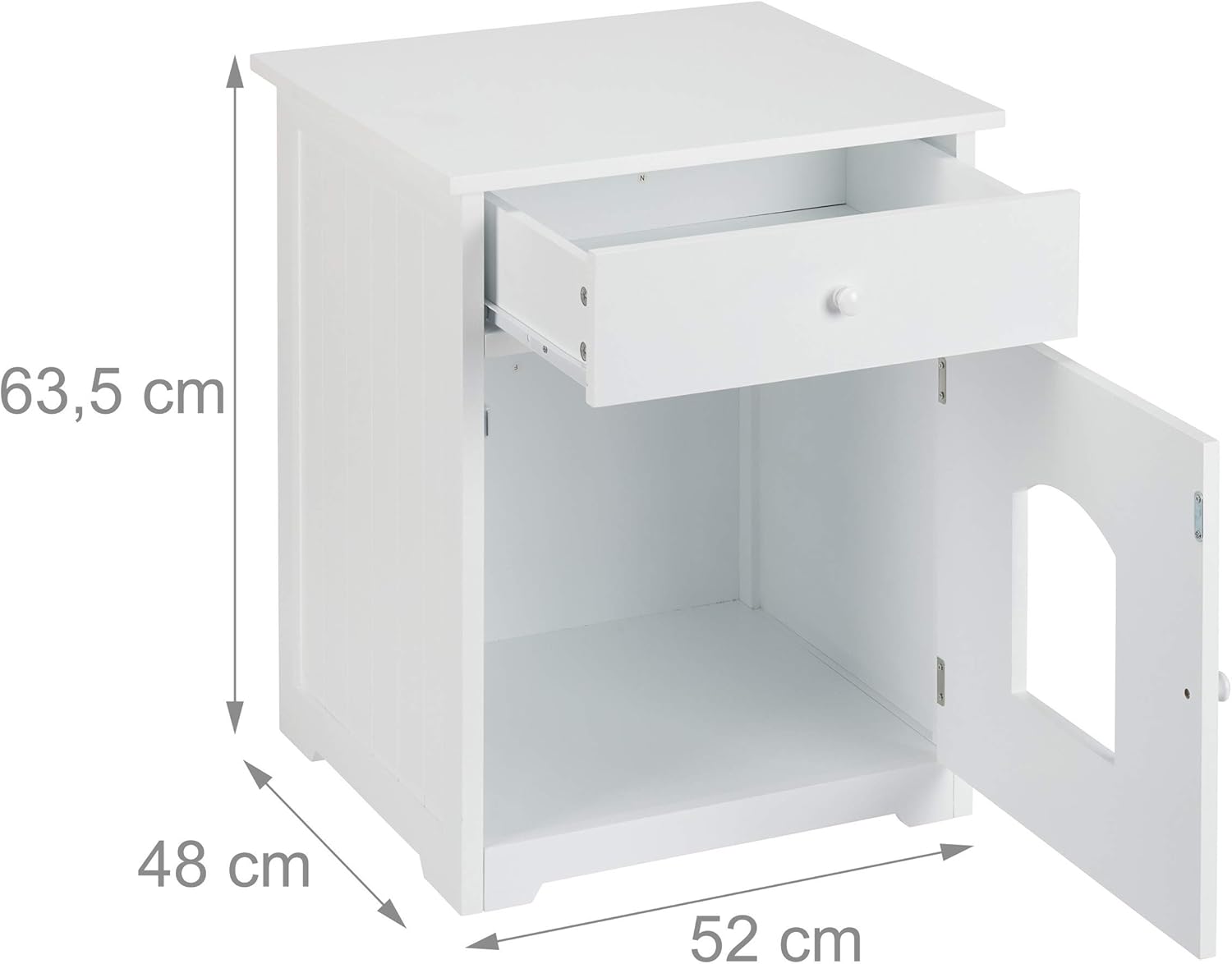 Relaxdays Mobiletto Lettiera per Gatti, Bianco - immagine 4