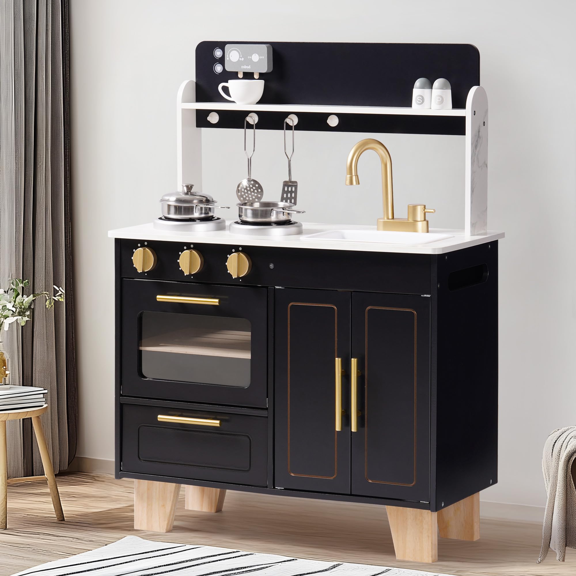 Robud Cucina Giocattolo in Legno Stile Moderno Marmo