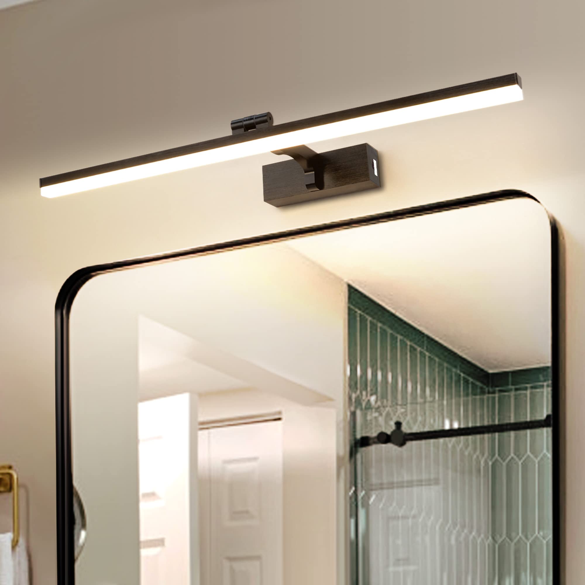 LED Lampada da Parete 60cm 12W, Nero Spazzolato