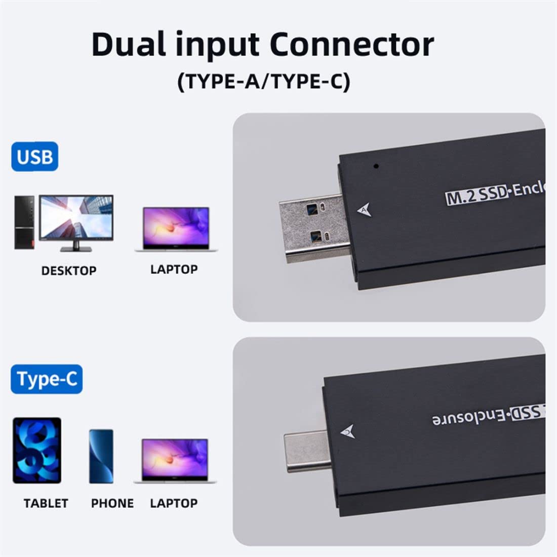 CY - Adattatore M.2 a USB 3.0 Tipo A e C Combo - immagine 5