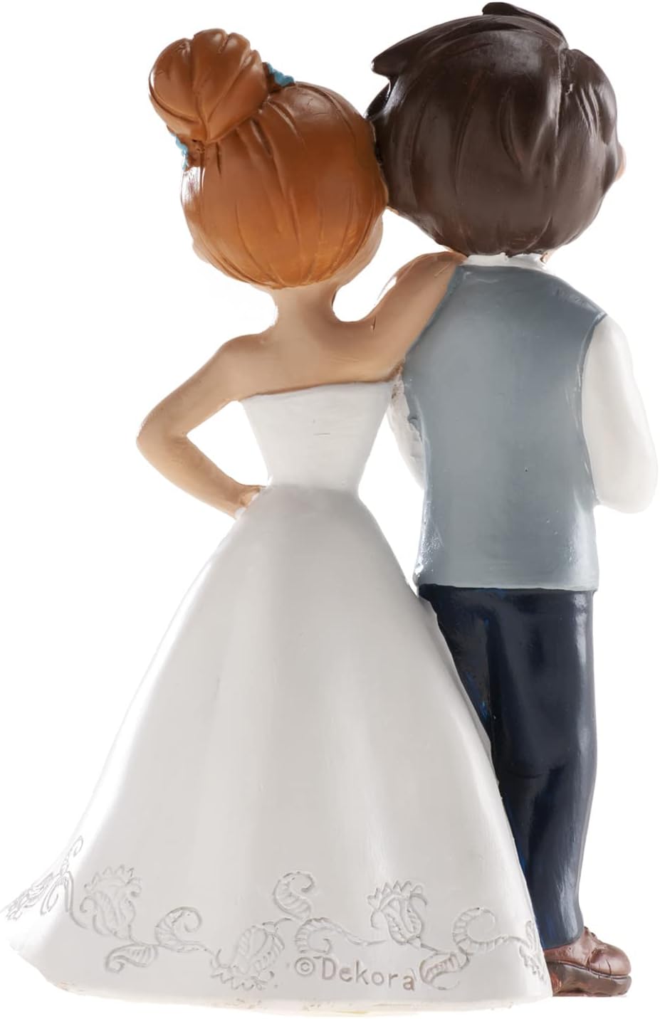 Dekora - Statuina Sposi per Torta Nuziale, Coppia con Fiore - immagine 4
