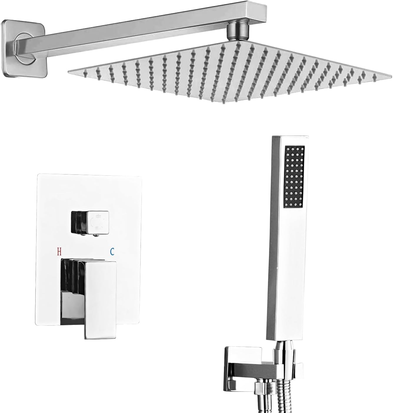 Sanitemodar Set Doccia Incasso Cromo con Soffione 30x30cm