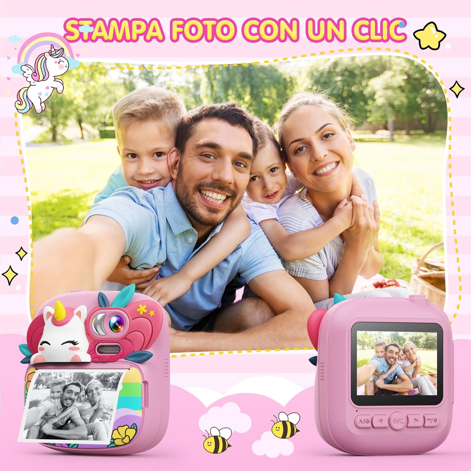 Tiatua Macchina Fotografica Istantanea Bambini 1080P HD - immagine 3