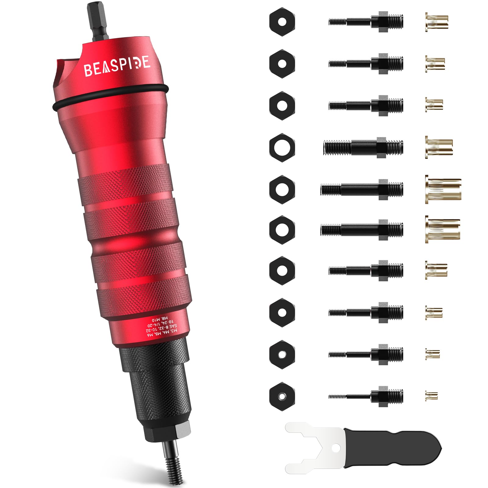 Beaspire Kit Rivetto Dado per Trapano Elettrico