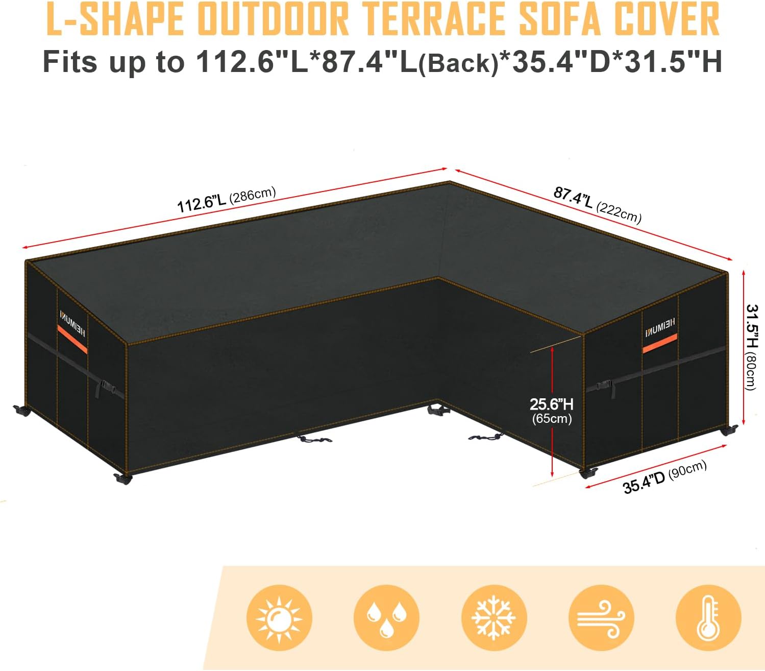 Heimuni Copertura Divano da Giardino Impermeabile a L - immagine 2